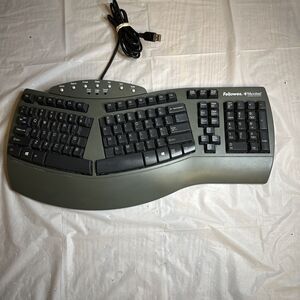 Fellowes Microban KU-9938 Ergonomic Keyboard Split Design USB Wired Gray WORKS